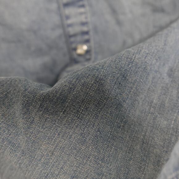 Givenchy Blue Denim Washed Star Chambray Pearl Snap Button Down Shirt 36 US 4 - Picture 13 of 16